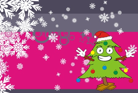 xmas tree cartoon backgroundのイラスト素材