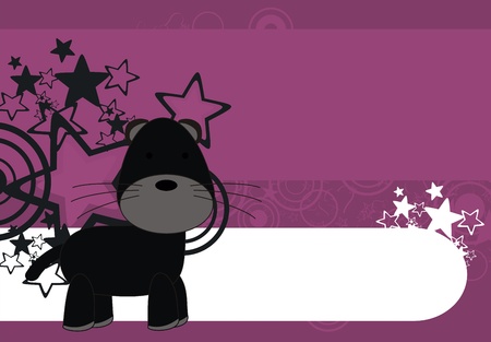 panther cartoon background のイラスト素材