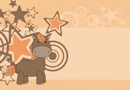 horse cartoon background のイラスト素材