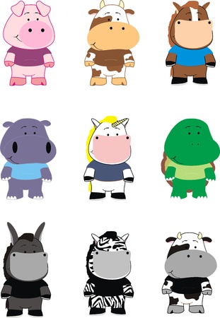 animals cartoon set のイラスト素材