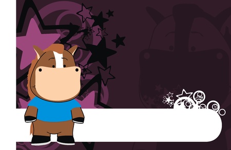 horse cartoon background のイラスト素材