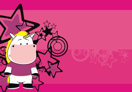 unicorn cartoon background のイラスト素材