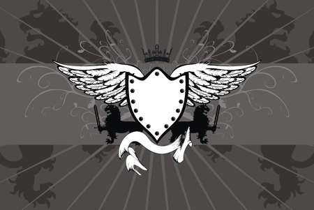 heraldic gryphon coat of arms backgroundのイラスト素材