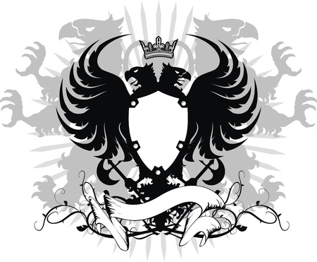 heraldic eagle double head coat of arms のイラスト素材