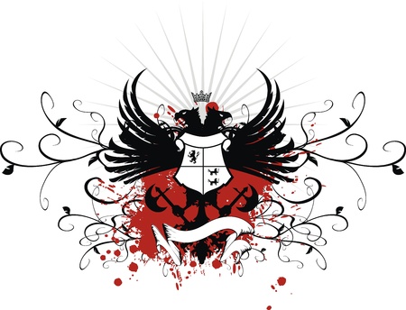 heraldic eagle double head coat of armsのイラスト素材