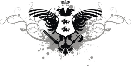heraldic eagle double head coat of arms のイラスト素材
