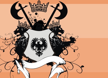 heraldic eagle coat of arms set のイラスト素材