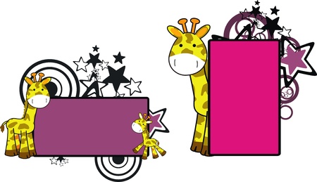 giraffe cartoon copyspace のイラスト素材