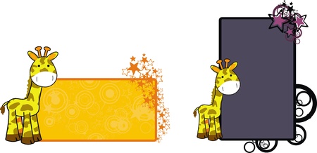 giraffe cartoon copyspace のイラスト素材