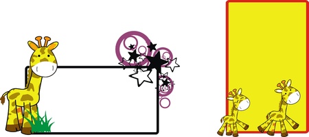 giraffe cartoon copyspace のイラスト素材