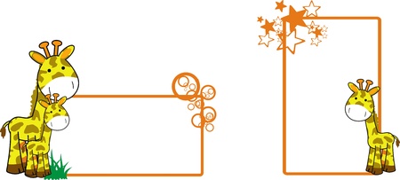 giraffe cartoon copyspace のイラスト素材