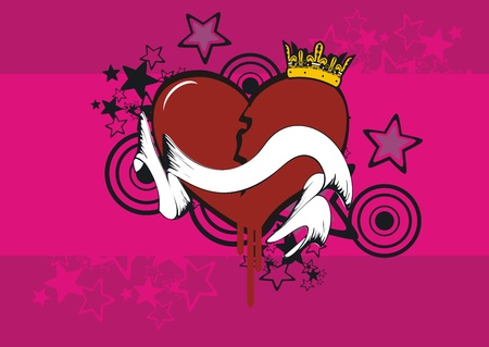 cartoon heart background のイラスト素材
