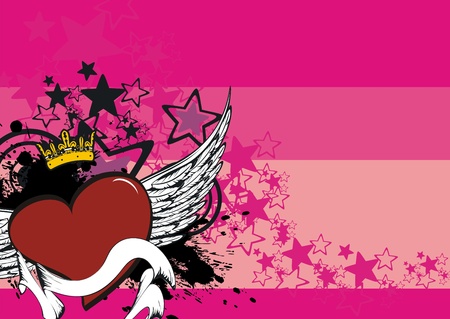 winged heart backgroundのイラスト素材
