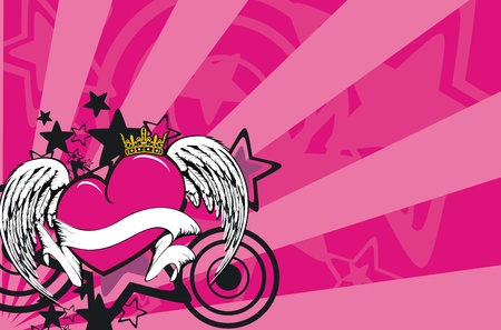winged heart backgroundのイラスト素材