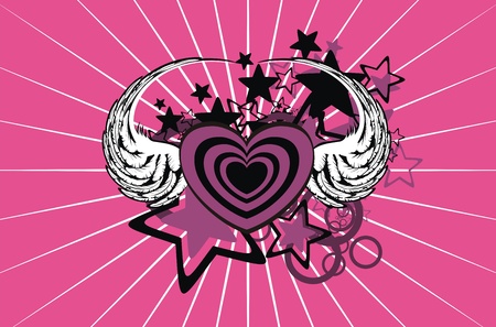 winged heart backgroundのイラスト素材