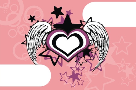 winged heart background のイラスト素材