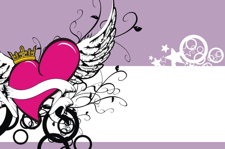 winged heart backgroundのイラスト素材