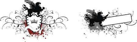 heraldic gryphon coat of arms のイラスト素材