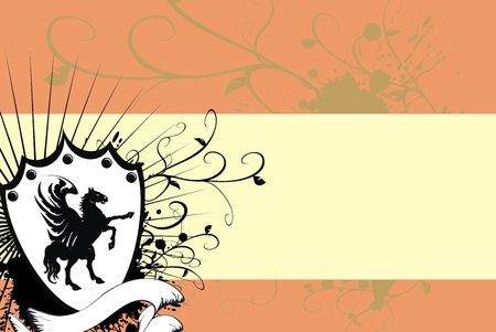 heraldic horse background のイラスト素材