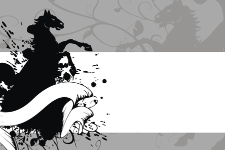 heraldic horse backgroundのイラスト素材