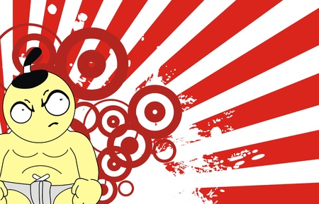 sumo cartoon background のイラスト素材