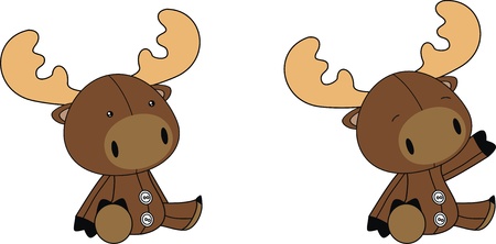 reindeer plush cartoon のイラスト素材