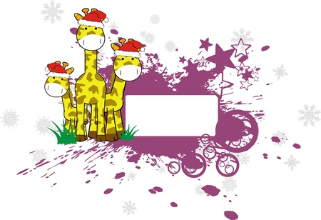 giraffe xmas copyspace のイラスト素材