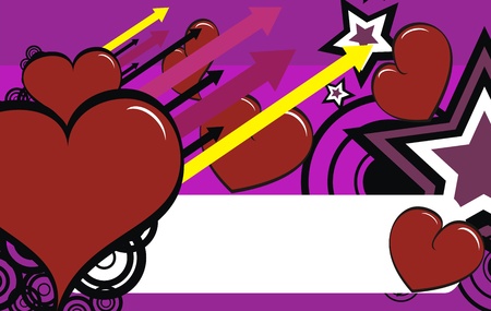 valentine heart cartoon backgroundのイラスト素材
