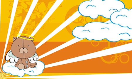 teddy  angel cartoon background のイラスト素材
