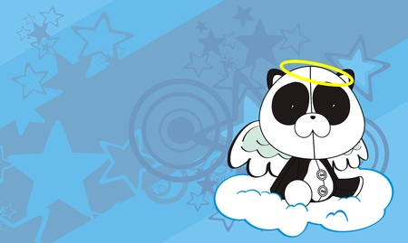 panda  angel cartoon background  のイラスト素材
