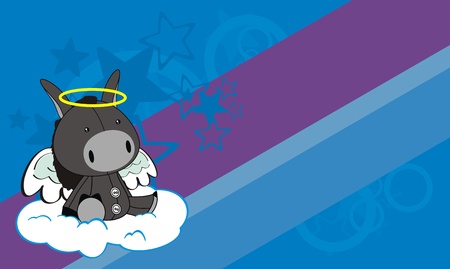 donkey angel cartoon background のイラスト素材