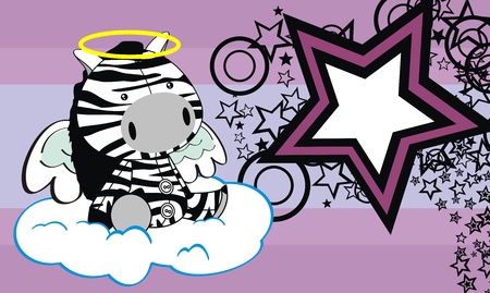 zebra angel cartoon background のイラスト素材