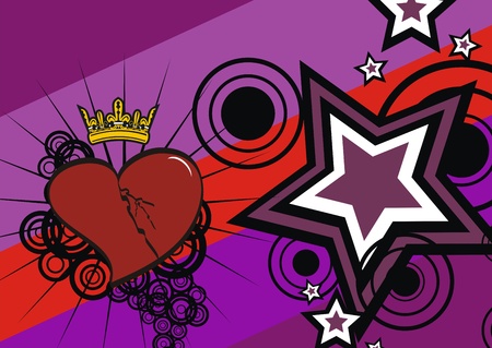 cartoon heart valentine background のイラスト素材