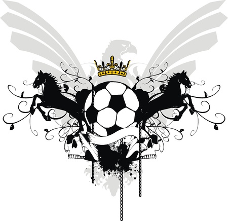 heraldic soccer coat of arms のイラスト素材