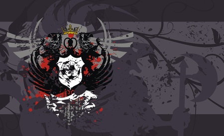 heraldic soccer coat of arms background のイラスト素材