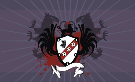 heraldic soccer coat of arms backgroundのイラスト素材