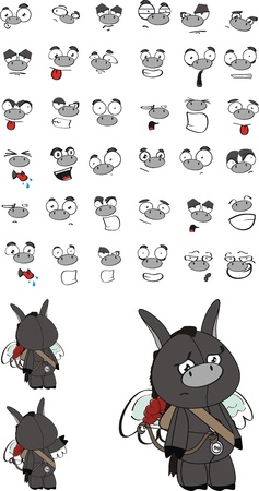 donkey cupid cartoon set のイラスト素材