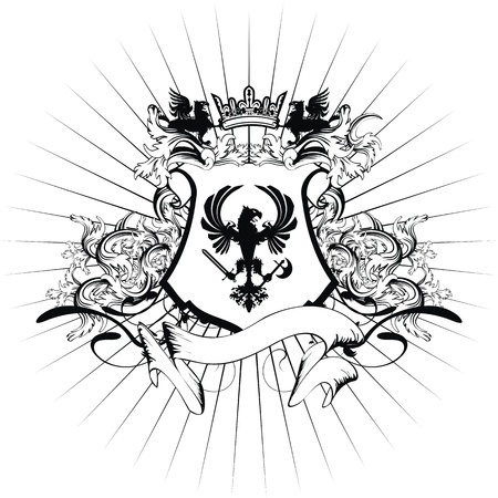 heraldic coat of arms ornamentのイラスト素材