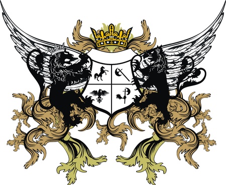 heraldic coat of arms ornament のイラスト素材