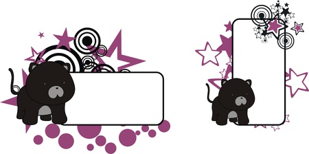 panther cartoon copy spaceのイラスト素材