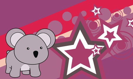 koala baby cartoon background in vector formatのイラスト素材