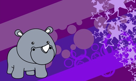 rhino baby cartoon background in vector formatのイラスト素材