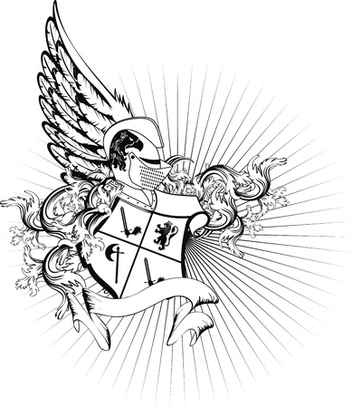 heraldic helmet coat of arms in vector formatのイラスト素材