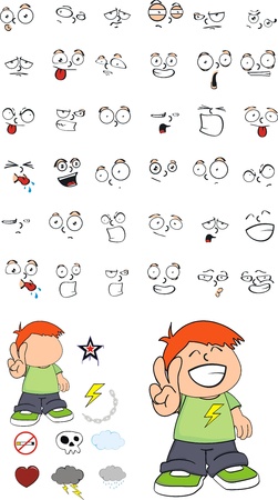 kid cartoon set in vector formatのイラスト素材
