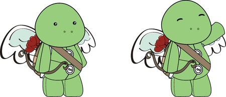 turtle cupid cartoon  in vector formatのイラスト素材