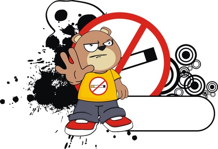 teddy bear kid cartoon sticker in vector formatのイラスト素材