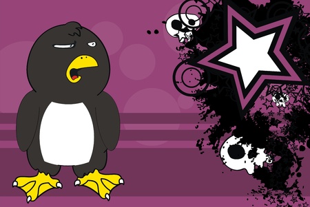 penguin cartoon backgroundのイラスト素材