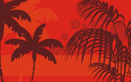 tropical hawaii background in vector formatのイラスト素材