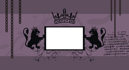 heraldic lion background in vector formatのイラスト素材