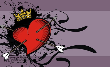 heradic heart background in vector formatのイラスト素材